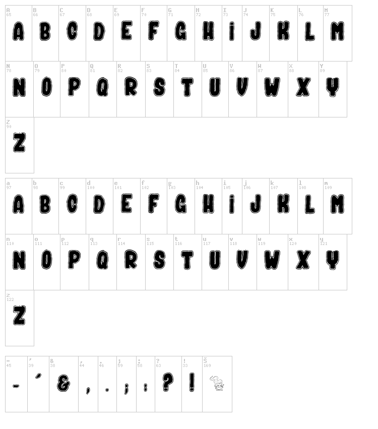 Bad Spirit font map